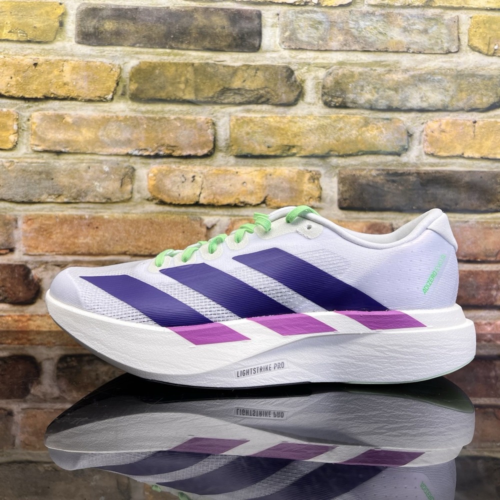 Womens Size 6.5 - Adidas Adizero EVO SL White Purple Running Shoes JS4456